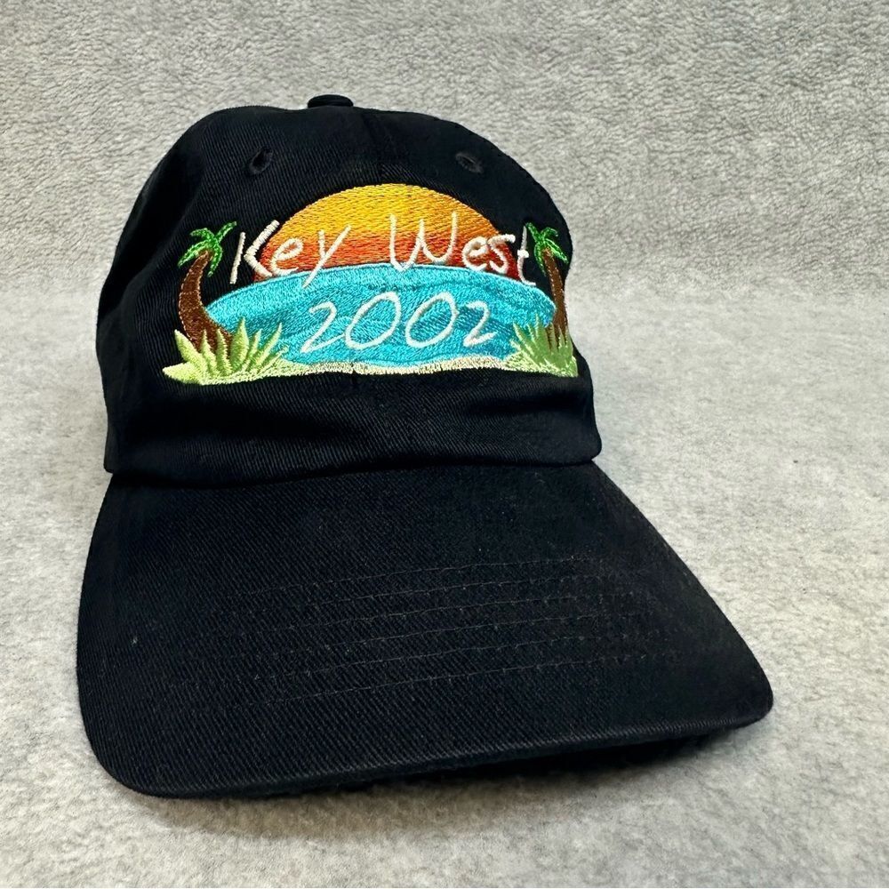 Vintage 2002 Key West Hat Cap‎ Black Strapback Vacation Travel Casual Ashworth